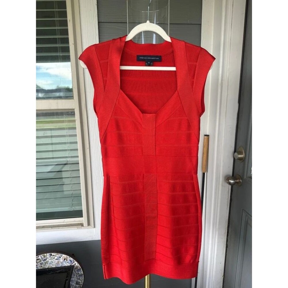 French Connection Bodycon Red Dress Size 8